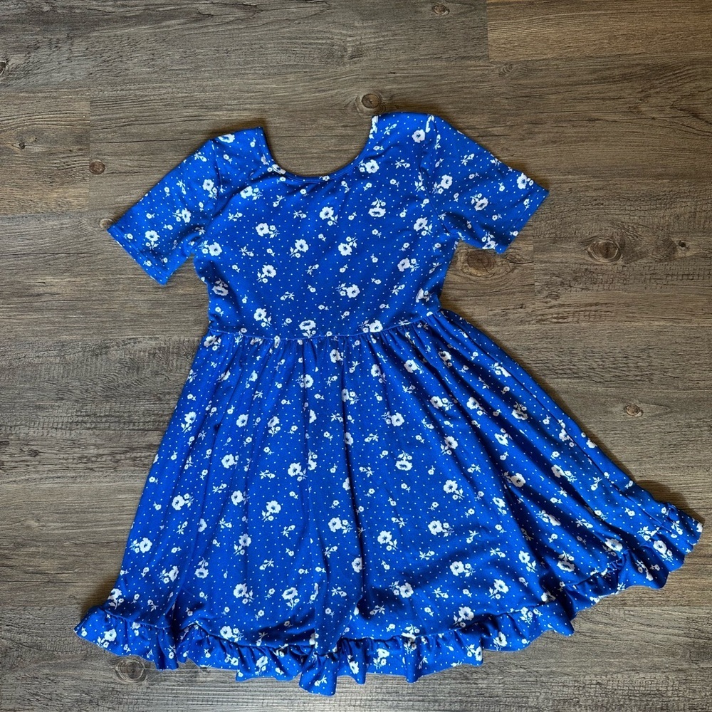 Chenault Royal Blue Floral Kids Dress